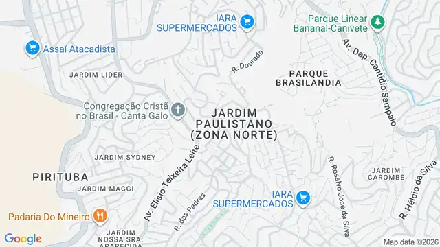 Mapa do bairro Jardim Paulistano (Zona Norte), Sao Paulo - SP