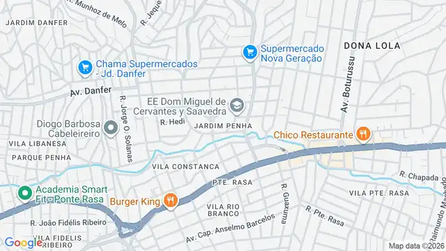 Mapa do bairro Jardim Penha, Sao Paulo - SP