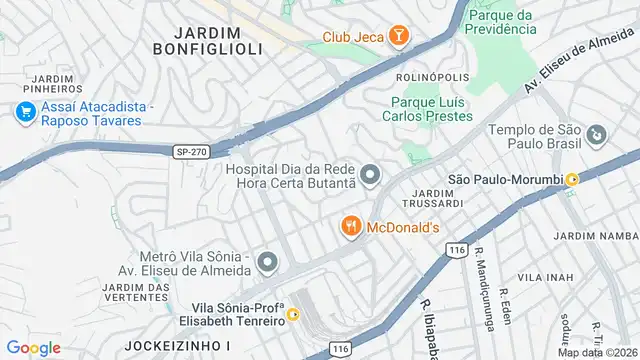 Mapa do bairro Jardim Peri Peri, Sao Paulo - SP
