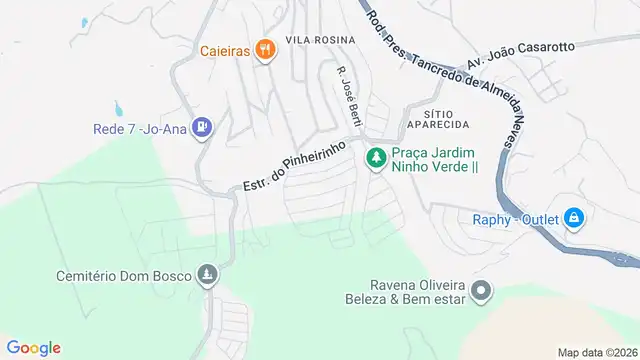 Mapa do bairro Jardim Pinheirinho, Sao Paulo - SP