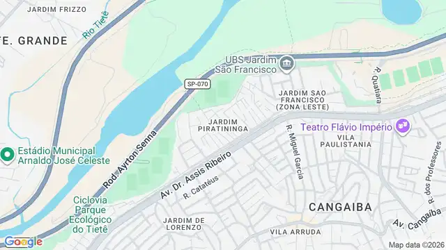 Mapa do bairro Jardim Piratininga, Sao Paulo - SP