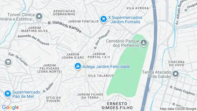 Mapa do bairro Jardim Portal I e II, Sao Paulo - SP