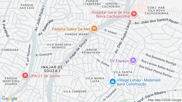 Mapa do bairro Jardim Primavera (Zona Norte), Sao Paulo - SP