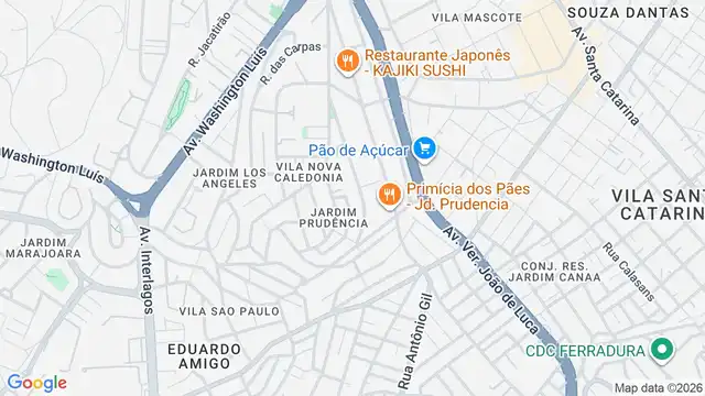 Mapa do bairro Jardim Prudência, Sao Paulo - SP