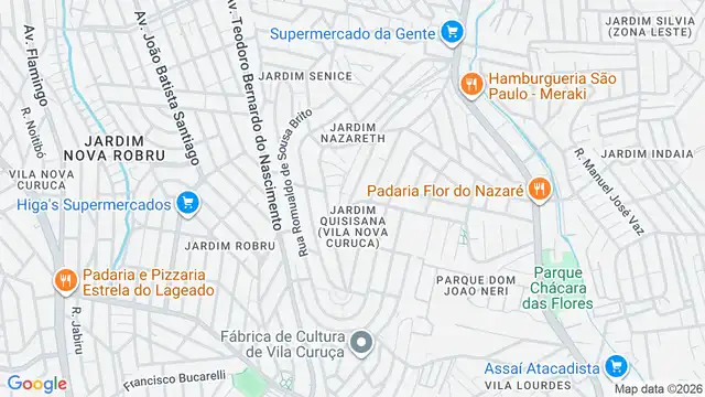 Mapa do bairro Jardim Quisisana (Vila Nova Curuca), Sao Paulo - SP