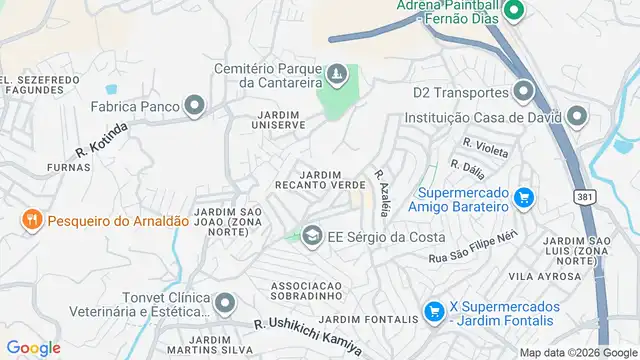 Mapa do bairro Jardim Recanto Verde, Sao Paulo - SP