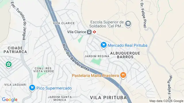 Mapa do bairro Jardim Regina, Sao Paulo - SP