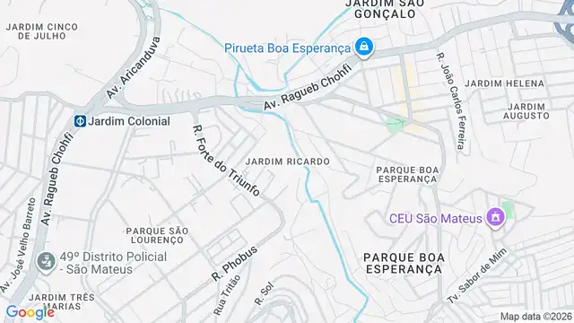 Mapa do bairro Jardim Ricardo, Sao Paulo - SP