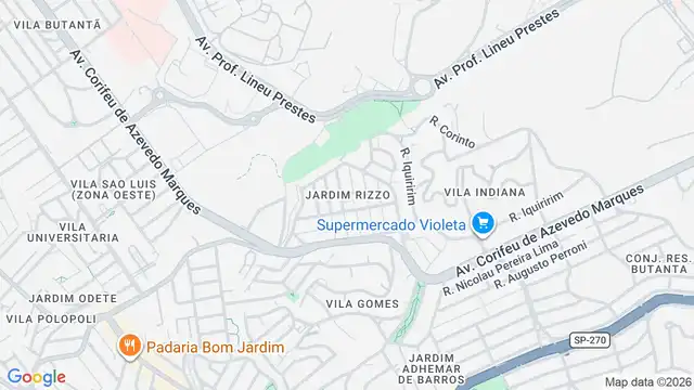 Mapa do bairro Jardim Rizzo, Sao Paulo - SP