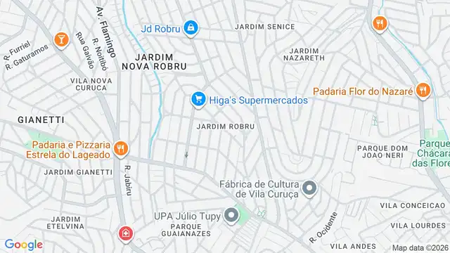 Mapa do bairro Jardim Robru, Sao Paulo - SP