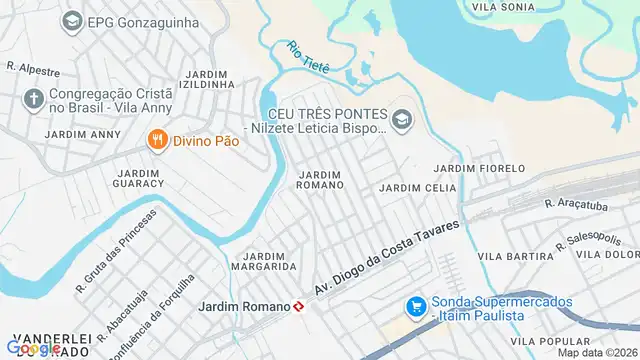 Mapa do bairro Jardim Romano, Sao Paulo - SP