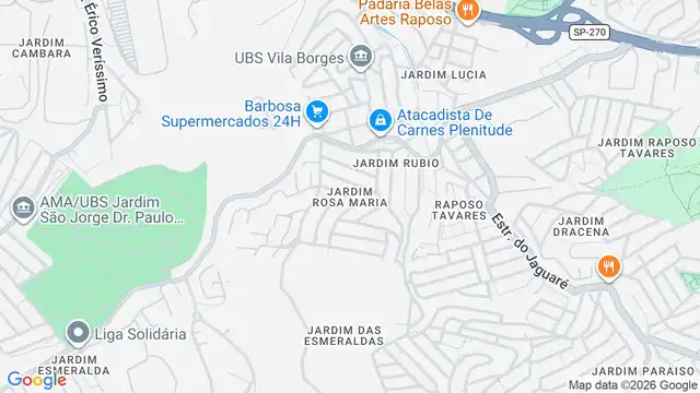 Mapa do bairro Jardim Rosa Maria, Sao Paulo - SP
