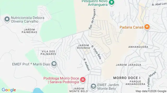 Mapa do bairro Jardim Rosinha, Sao Paulo - SP