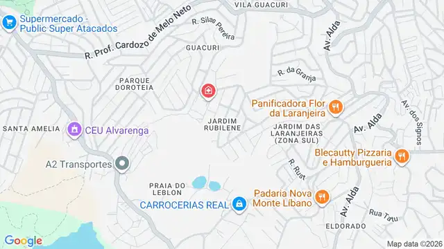 Mapa do bairro Jardim Rubilene, Sao Paulo - SP