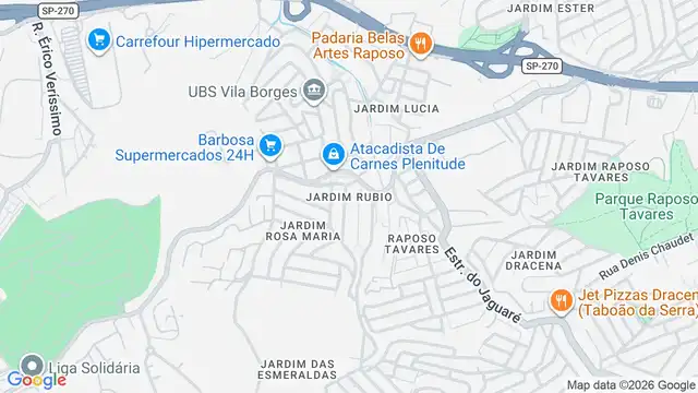 Mapa do bairro Jardim Rubio, Sao Paulo - SP