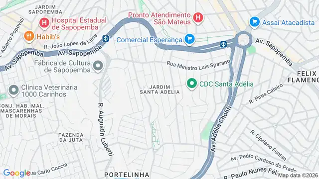 Mapa do bairro Jardim Santa Adelia, Sao Paulo - SP