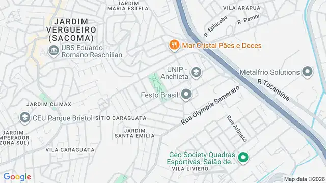 Mapa do bairro Jardim Santa Cruz (Sacoma), Sao Paulo - SP
