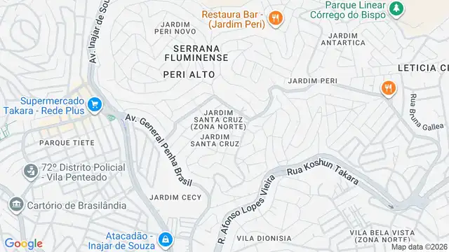 Mapa do bairro Jardim Santa Cruz (Zona Norte), Sao Paulo - SP