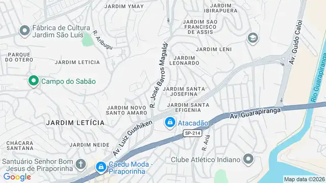 Mapa do bairro Jardim Santa Josefina, Sao Paulo - SP