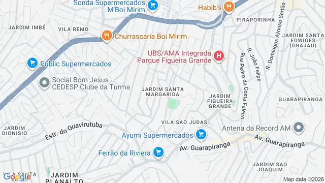 Mapa do bairro Jardim Santa Margarida, Sao Paulo - SP