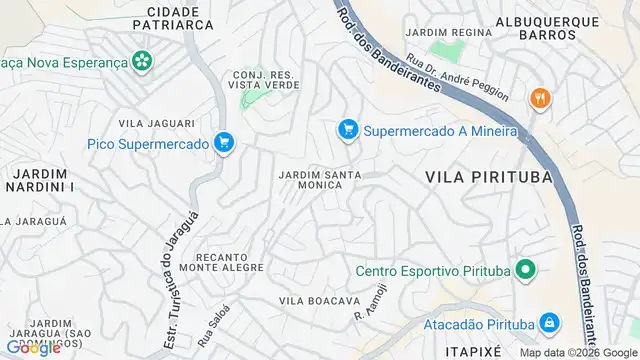 Mapa do bairro Jardim Santa Monica, Sao Paulo - SP