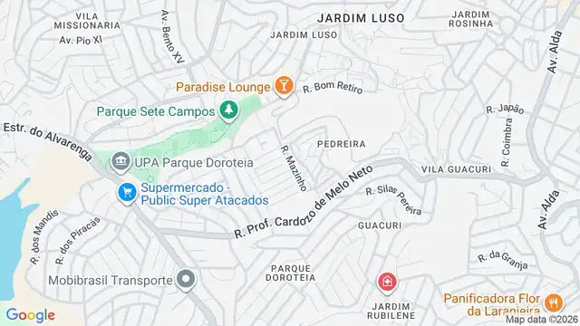 Mapa do bairro Jardim Santa Terezinha (Pedreira), Sao Paulo - SP