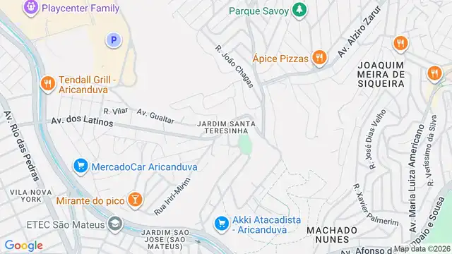 Mapa do bairro Jardim Santa Terezinha (Zona Leste), Sao Paulo - SP