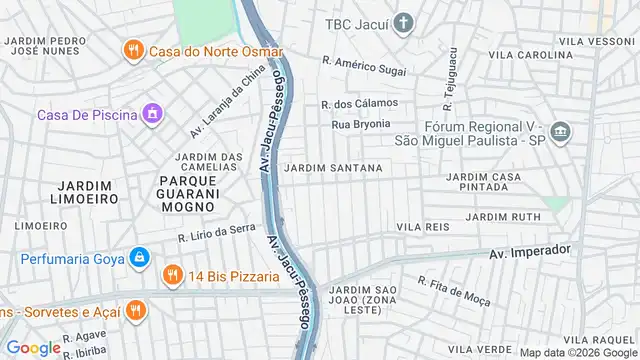 Mapa do bairro Jardim Santana, Sao Paulo - SP