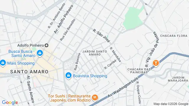 Mapa do bairro Jardim Santo Amaro, Sao Paulo - SP