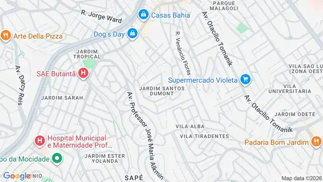 Mapa do bairro Jardim Santos Dumont, Sao Paulo - SP