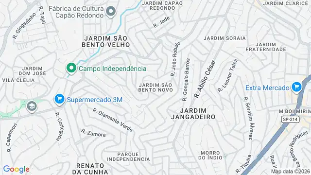 Mapa do bairro Jardim São Bento Novo, Sao Paulo - SP