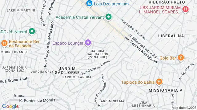 Mapa do bairro Jardim São Carlos (Zona Sul), Sao Paulo - SP