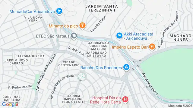 Mapa do bairro Jardim Sao Cristovao, Sao Paulo - SP