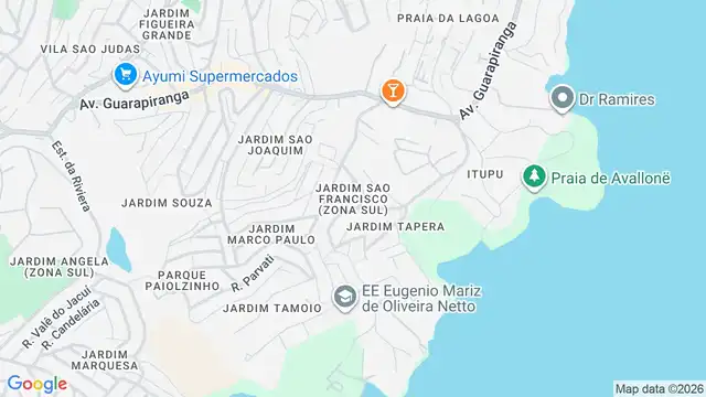 Mapa do bairro Jardim Sao Francisco(Zona Sul), Sao Paulo - SP