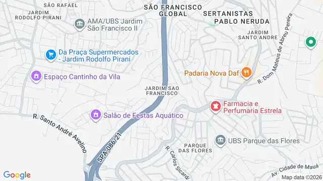 Mapa do bairro Jardim Sao Francisco, Sao Paulo - SP