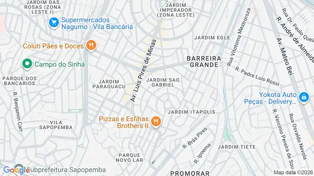 Mapa do bairro Jardim Sao Gabriel, Sao Paulo - SP