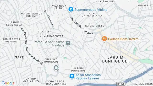 Mapa do bairro Jardim Sao Gilberto, Sao Paulo - SP