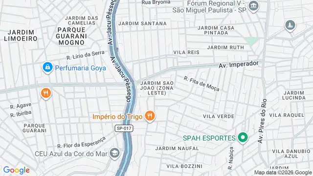 Mapa do bairro Jardim Sao Joao (Zona Leste), Sao Paulo - SP