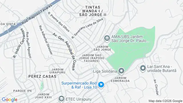 Mapa do bairro Jardim São Jorge (Raposo Tavares), Sao Paulo - SP