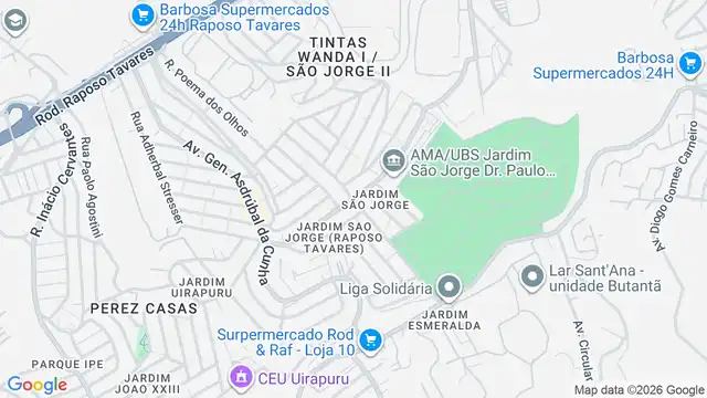 Mapa do bairro Jardim São Jorge, Sao Paulo - SP
