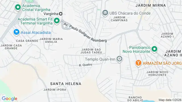 Mapa do bairro Jardim São Judas Tadeu, Sao Paulo - SP