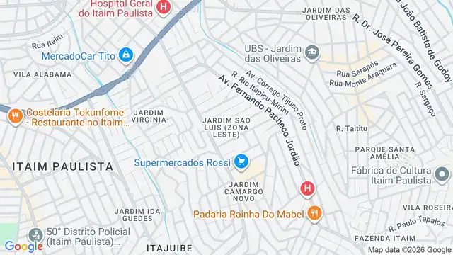 Mapa do bairro Jardim Sao Luis (Zona Leste), Sao Paulo - SP