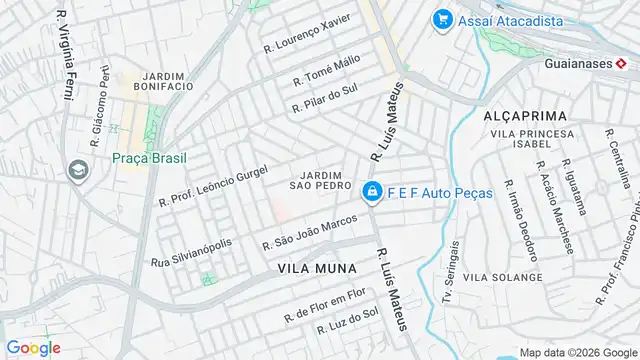 Mapa do bairro Jardim Sao Pedro, Sao Paulo - SP