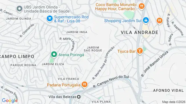 Mapa do bairro Jardim Sao Roque, Sao Paulo - SP