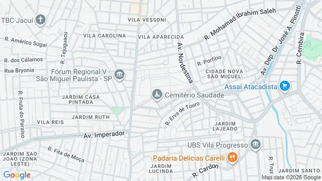 Mapa do bairro Jardim Sao Sebastiao, Sao Paulo - SP