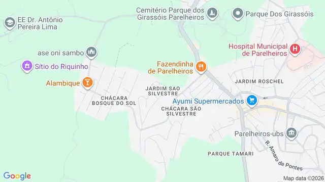 Mapa do bairro Jardim São Silvestre, Sao Paulo - SP