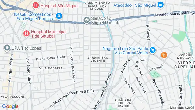 Mapa do bairro Jardim São Vicente, Sao Paulo - SP