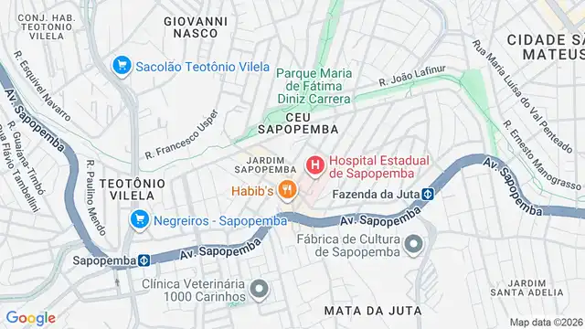 Mapa do bairro Jardim Sapopemba, Sao Paulo - SP
