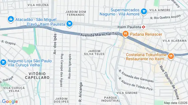 Mapa do bairro Jardim Silva Teles, Sao Paulo - SP