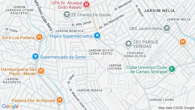 Mapa do bairro Jardim Silvia (Zona Leste), Sao Paulo - SP